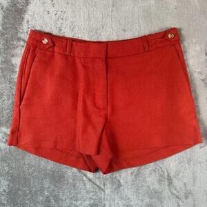 NWT Versona Shorts Womens Size 8 Red Twill Chino Flat Front Low Rise